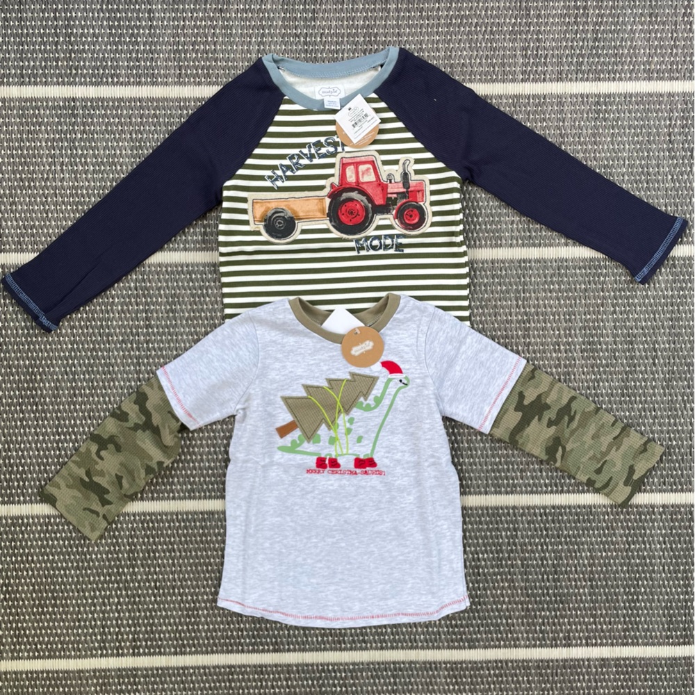 Bundle of 2 Fall/Winter Long Sleeved Shirts, 2T/3T